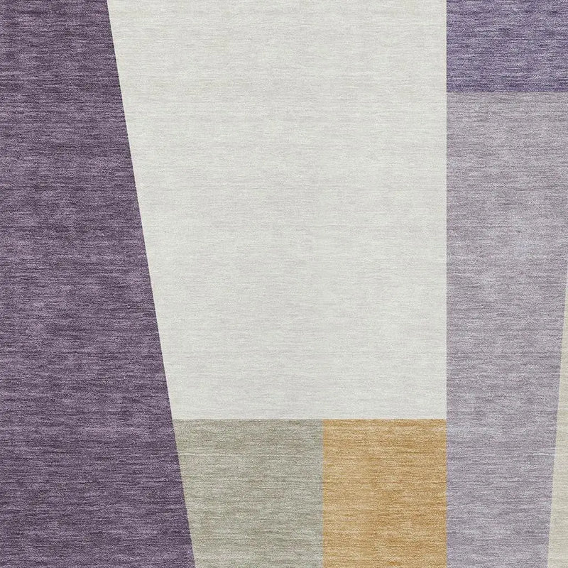 9' X 12' Plum And Lavender Geometric Washable Indoor Outdoor Area Rug Homeroots Outdoor