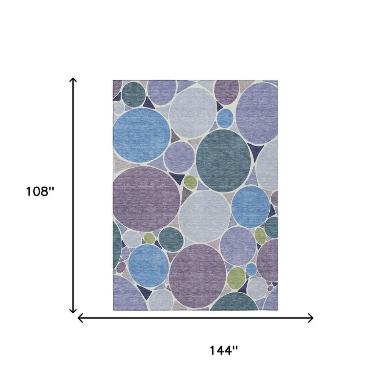 9' X 12' Plum And Lavender Geometric Washable Indoor Outdoor Area Rug Homeroots Outdoor