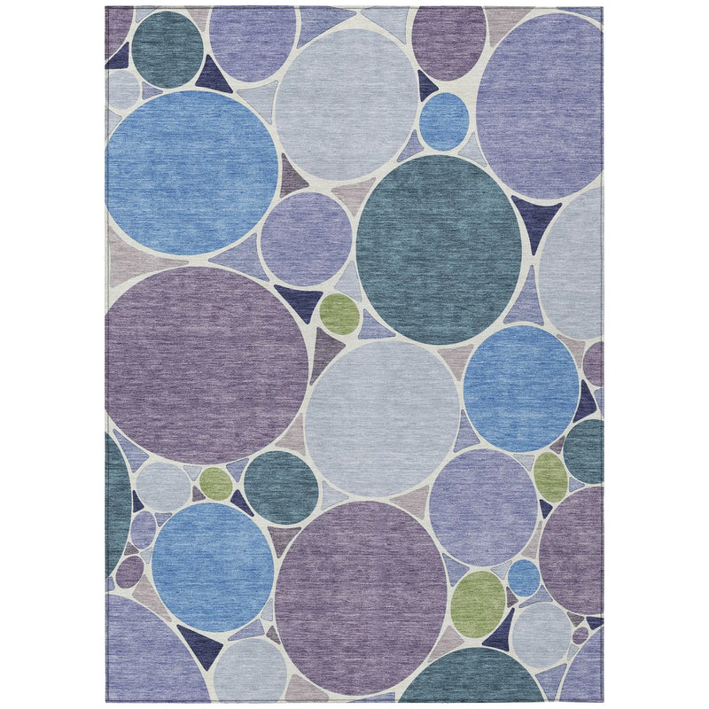 9' X 12' Plum And Lavender Geometric Washable Indoor Outdoor Area Rug Homeroots Outdoor