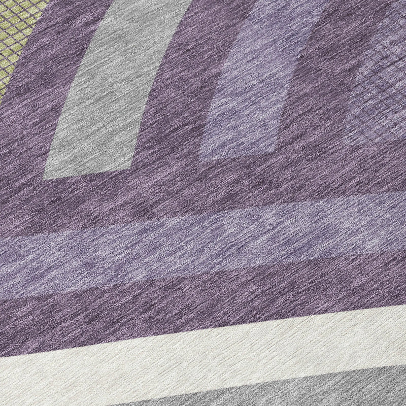 9' X 12' Plum And Purple Abstract Washable Indoor Outdoor Area Rug Homeroots Outdoor