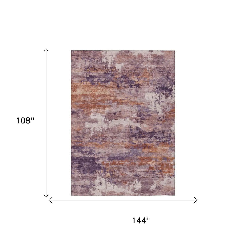 9' X 12' Plum And Purple Abstract Washable Indoor Outdoor Area Rug Homeroots Outdoor