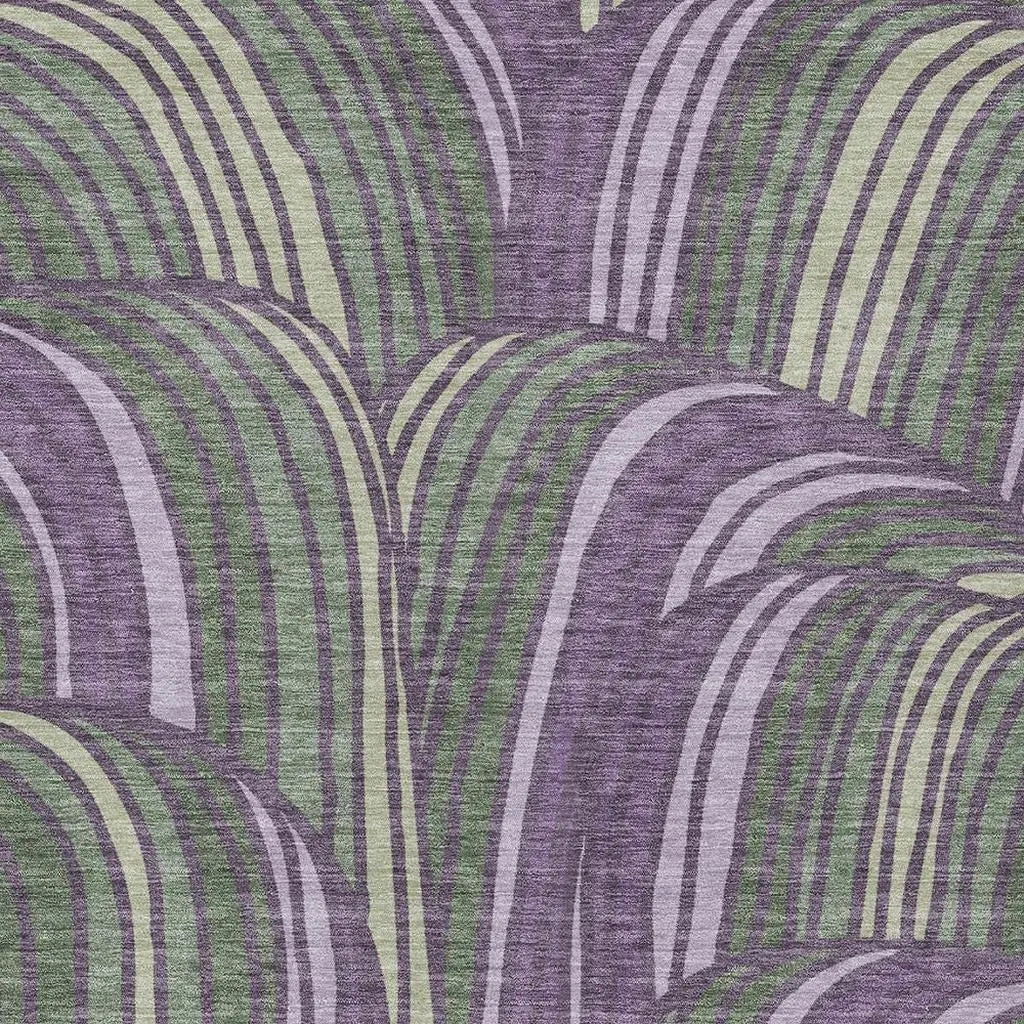 9' X 12' Plum And Purple Abstract Washable Indoor Outdoor Area Rug Homeroots Outdoor