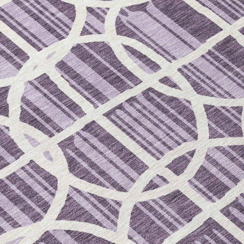 9' X 12' Plum And Purple Geometric Washable Indoor Outdoor Area Rug Homeroots Outdoor