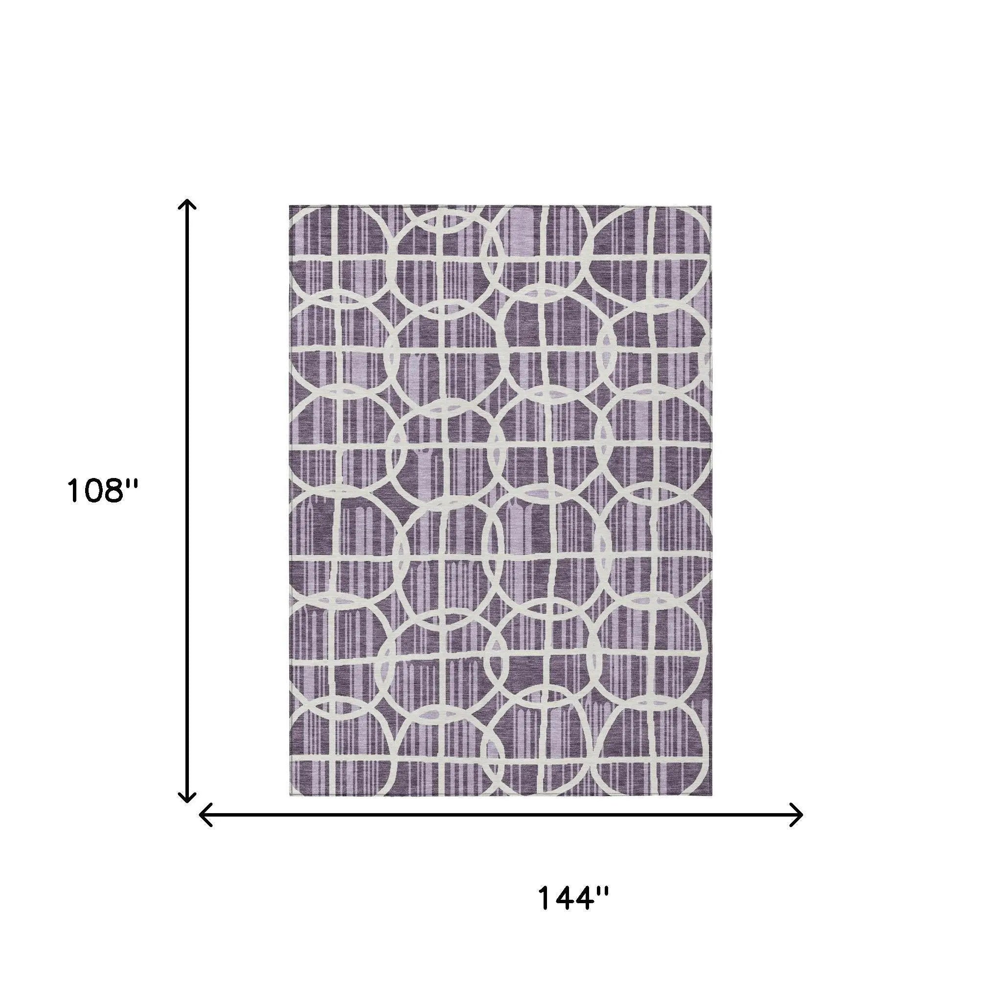 9' X 12' Plum And Purple Geometric Washable Indoor Outdoor Area Rug Homeroots Outdoor