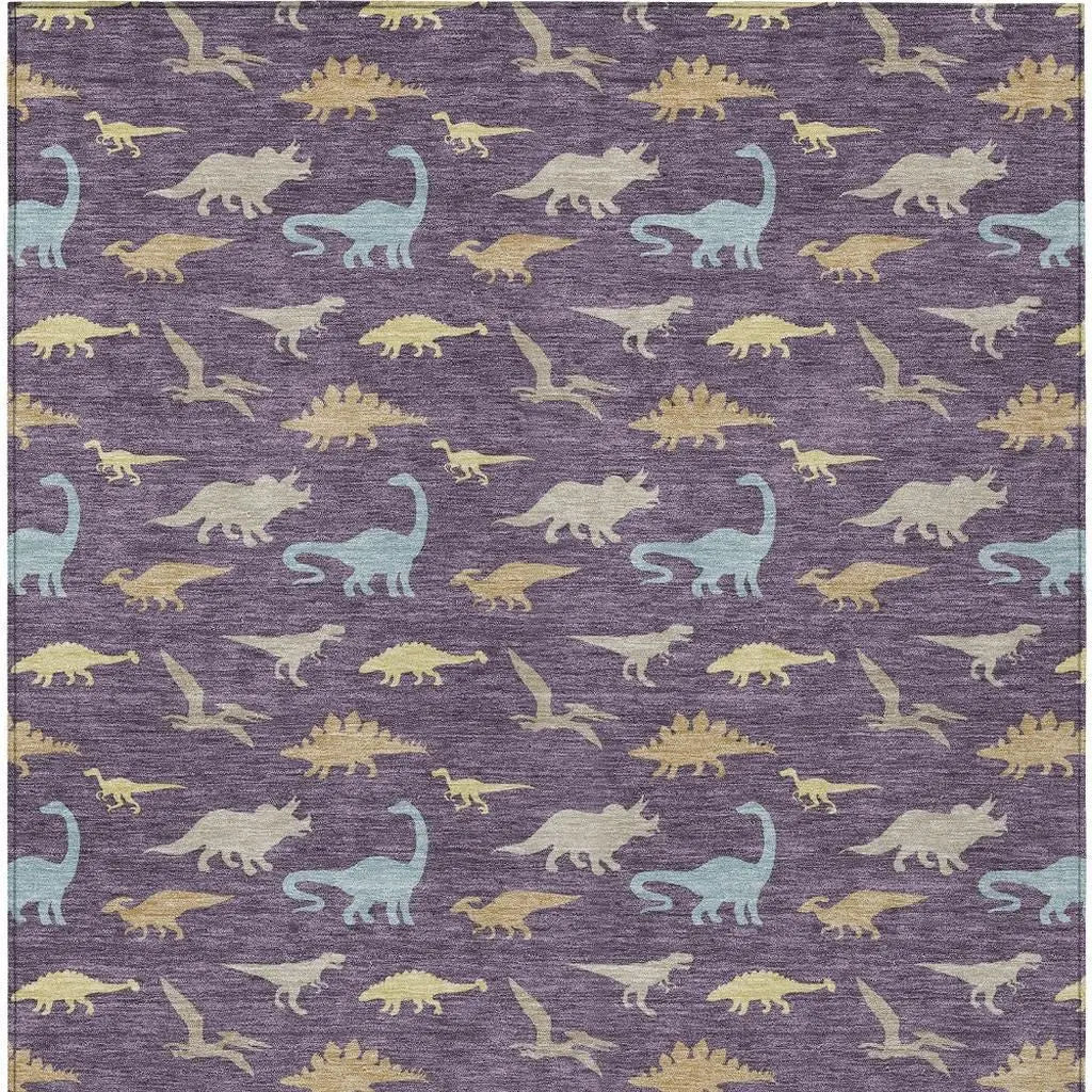 9' X 12' Plum And Purple Geometric Washable Indoor Outdoor Area Rug Homeroots Outdoor
