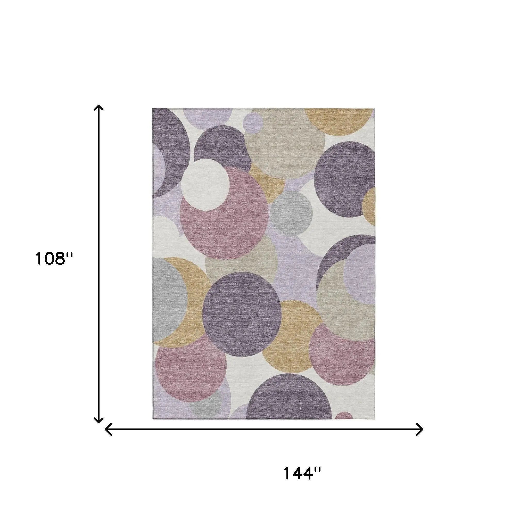 9' X 12' Plum And Purple Geometric Washable Indoor Outdoor Area Rug Homeroots Outdoor