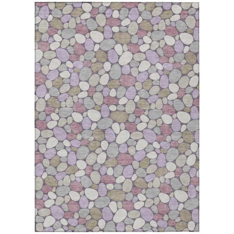 9' X 12' Plum And Purple Geometric Washable Indoor Outdoor Area Rug Homeroots Outdoor