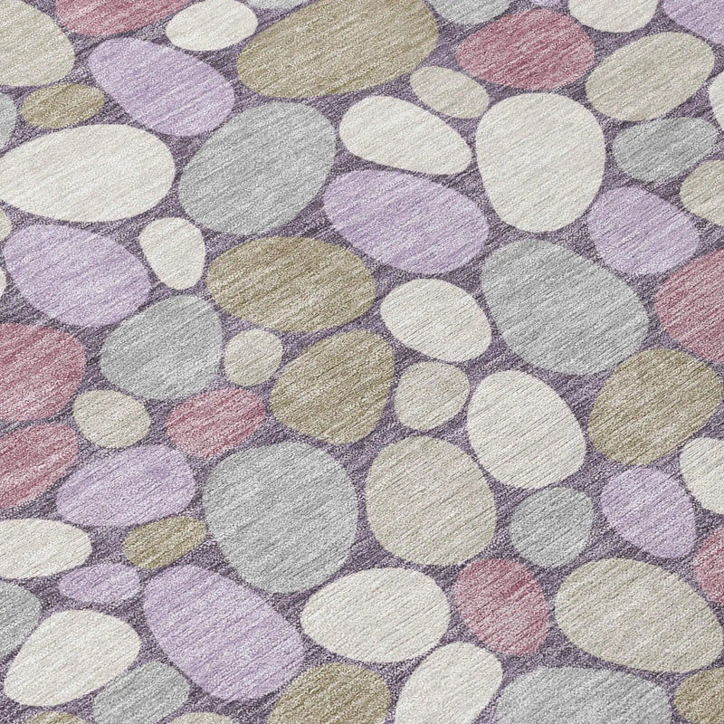 9' X 12' Plum And Purple Geometric Washable Indoor Outdoor Area Rug Homeroots Outdoor