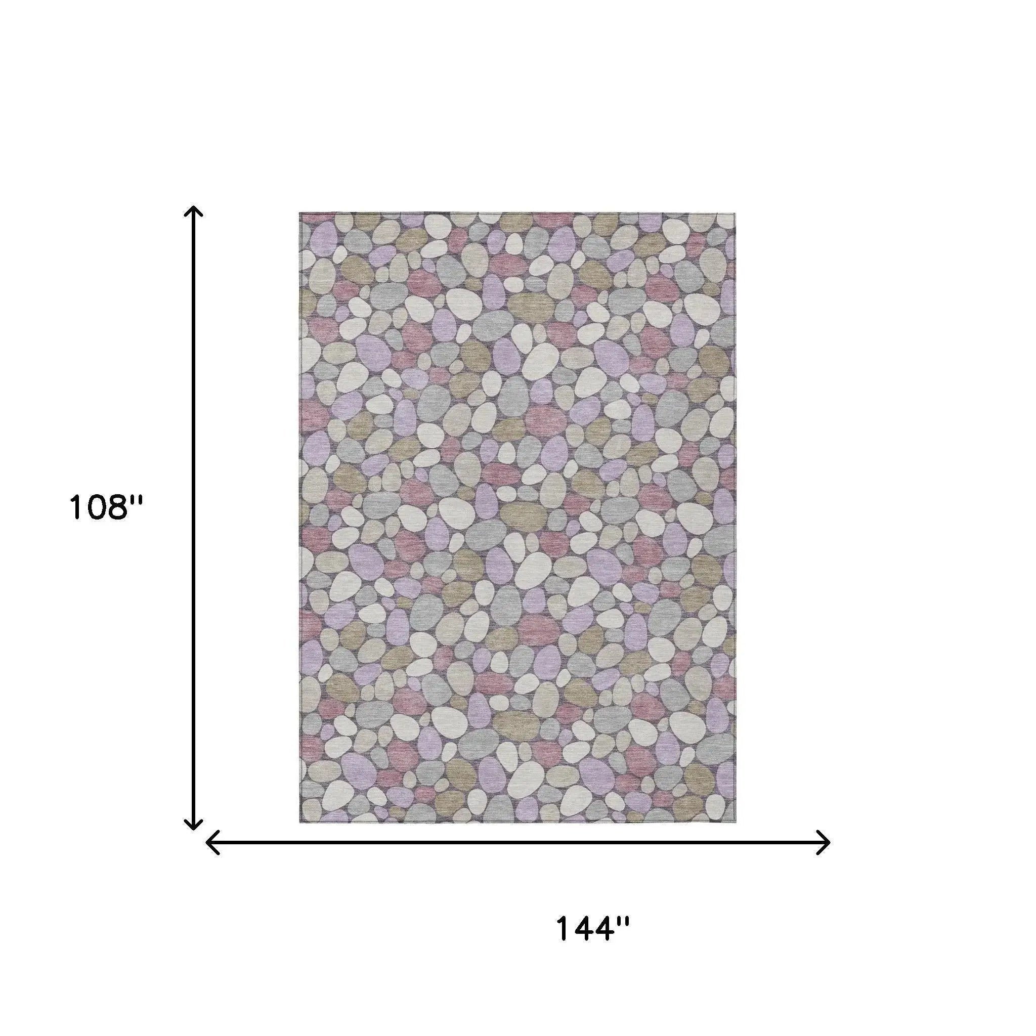 9' X 12' Plum And Purple Geometric Washable Indoor Outdoor Area Rug Homeroots Outdoor