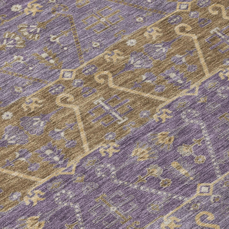 9' X 12' Plum And Purple Oriental Washable Indoor Outdoor Area Rug Homeroots Outdoor