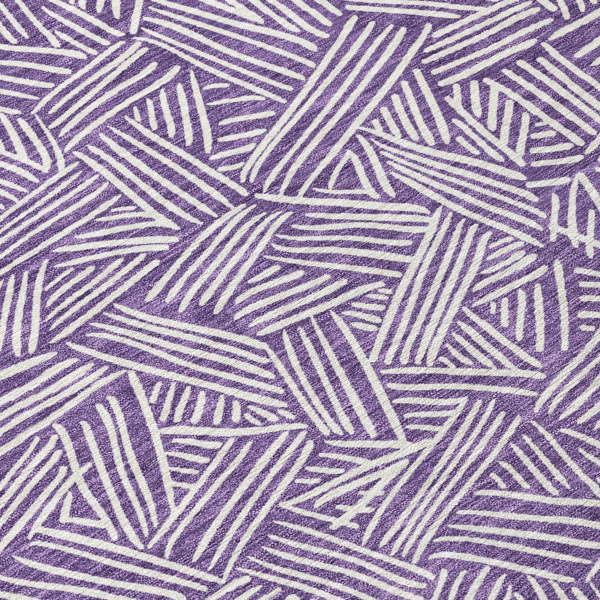 9' X 12' Purple And Beige Geometric Washable Indoor Outdoor Area Rug Homeroots Outdoor