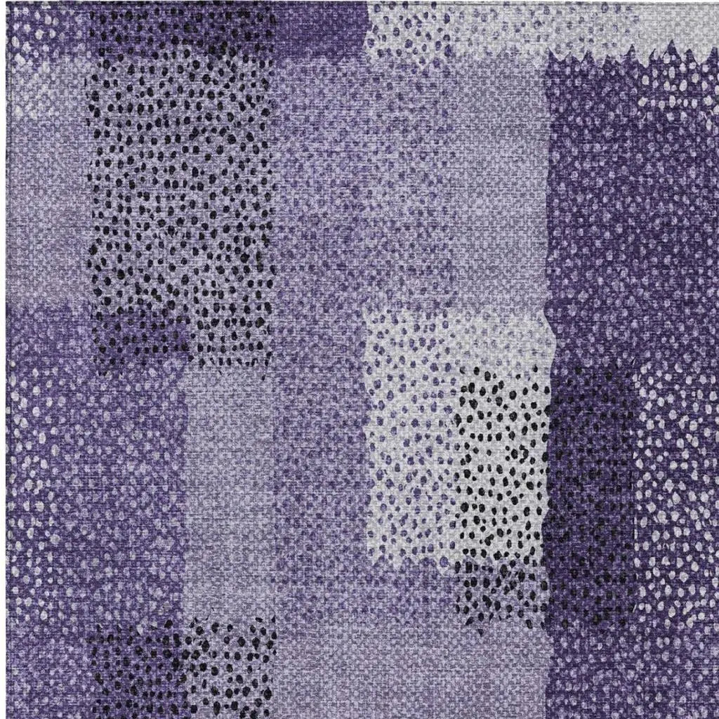 9' X 12' Purple And Lavender Abstract Washable Indoor Outdoor Area Rug Homeroots Outdoor