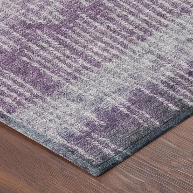 9' X 12' Purple And Lavender Abstract Washable Indoor Outdoor Area Rug Homeroots Outdoor