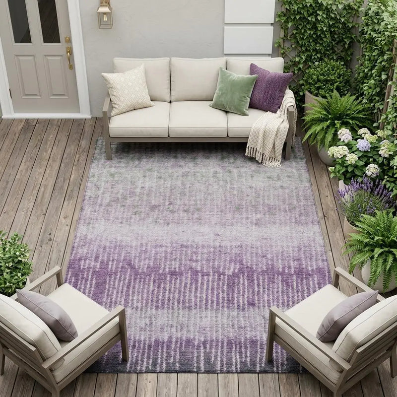 9' X 12' Purple And Lavender Abstract Washable Indoor Outdoor Area Rug Homeroots Outdoor