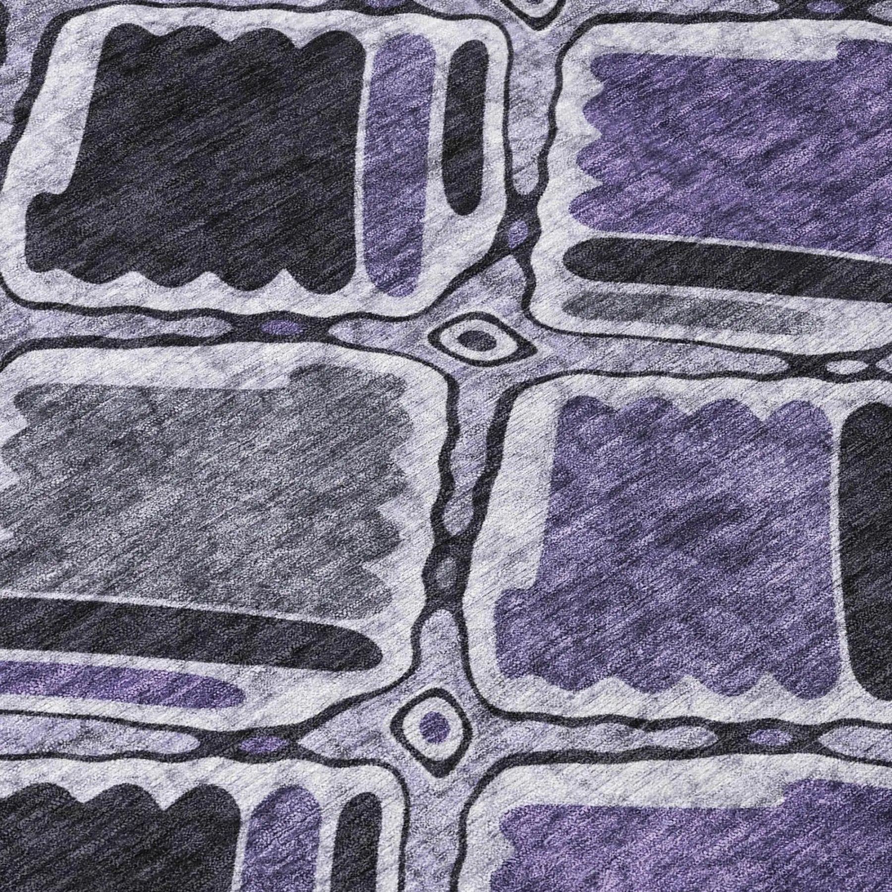 9' X 12' Purple And Lavender Geometric Washable Indoor Outdoor Area Rug Homeroots Outdoor