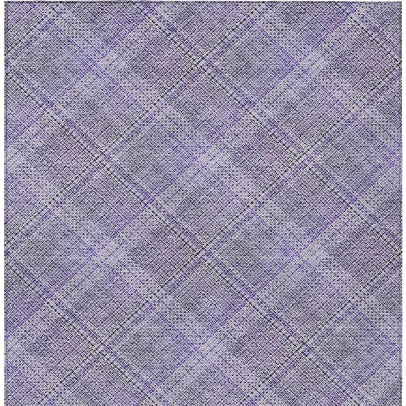 9' X 12' Purple And Lavender Plaid Washable Indoor Outdoor Area Rug Homeroots Outdoor