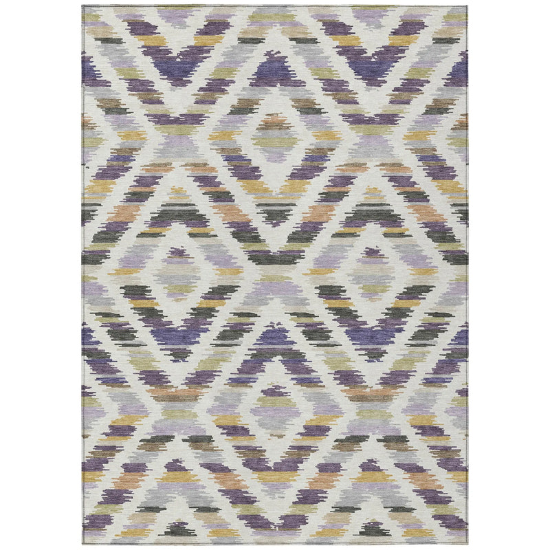 9' X 12' Purple And Lavender Tribal Washable Indoor Outdoor Area Rug Homeroots Outdoor