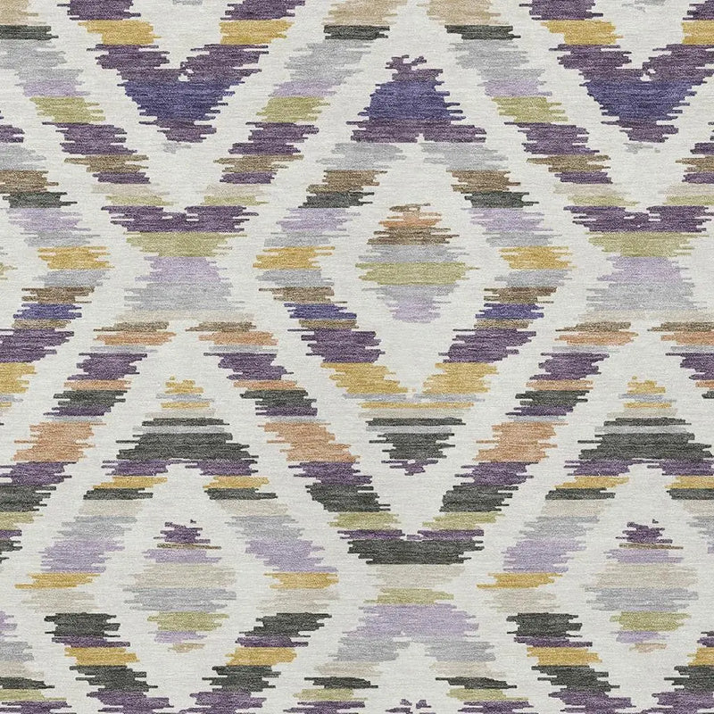 9' X 12' Purple And Lavender Tribal Washable Indoor Outdoor Area Rug Homeroots Outdoor