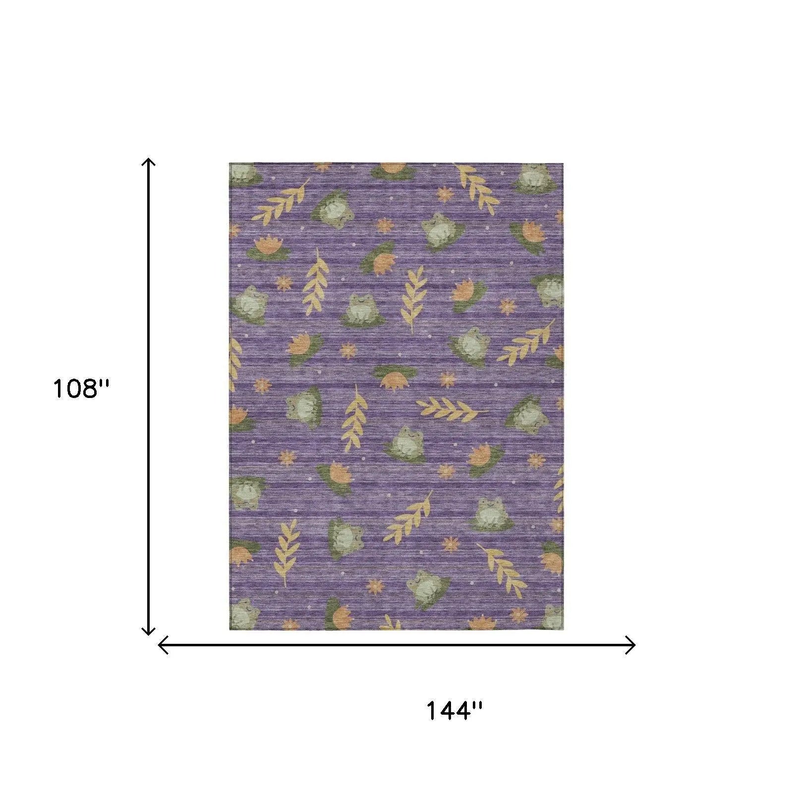 9' X 12' Purple And Lilac Botanical Leaves Washable Indoor Outdoor Area Rug Homeroots Outdoor