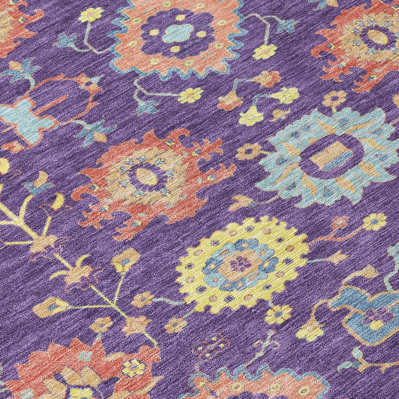 9' X 12' Purple And Plum Geometric Washable Indoor Outdoor Area Rug Homeroots Outdoor