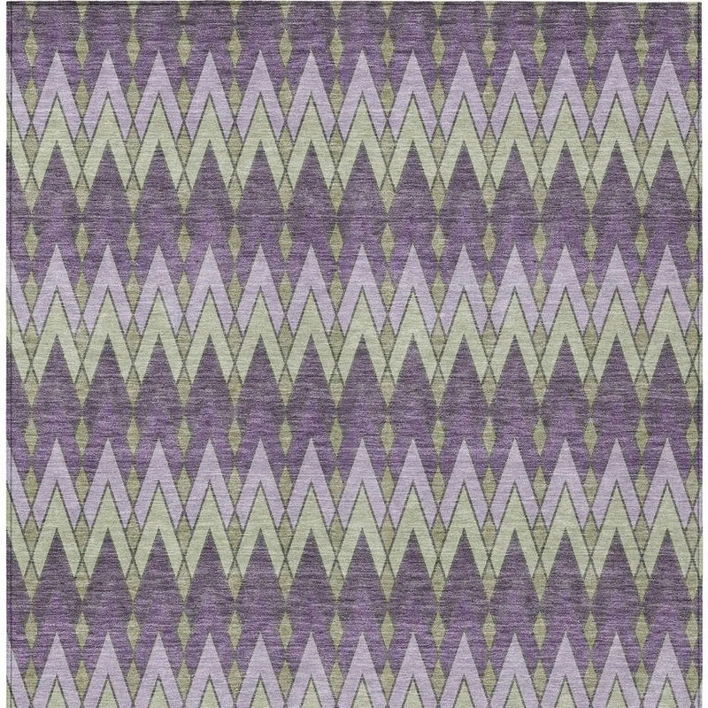 9' X 12' Purple And Plum Geometric Washable Indoor Outdoor Area Rug Homeroots Outdoor