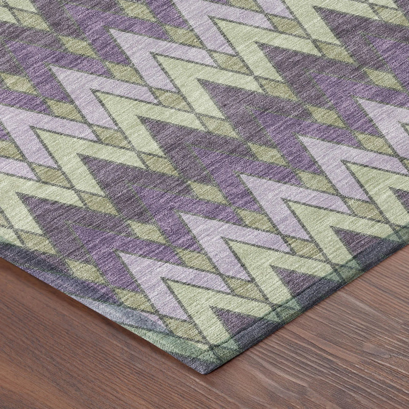 9' X 12' Purple And Plum Geometric Washable Indoor Outdoor Area Rug Homeroots Outdoor