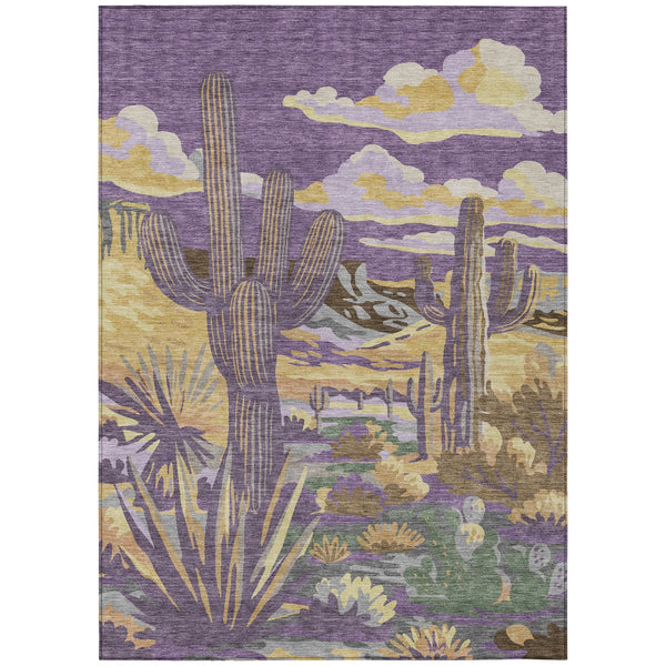 9' X 12' Purple And Plum Trees Washable Indoor Outdoor Area Rug Homeroots Outdoor
