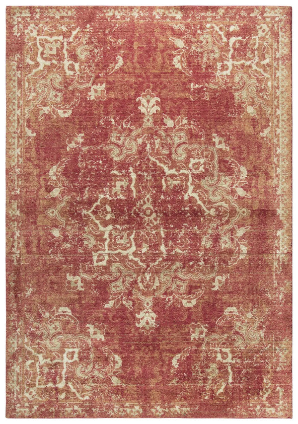 9' X 12' Red And Beige New Zealand Lambs Wool Medallion Hand Carved Handmade Area Rug Homeroots Home Decor