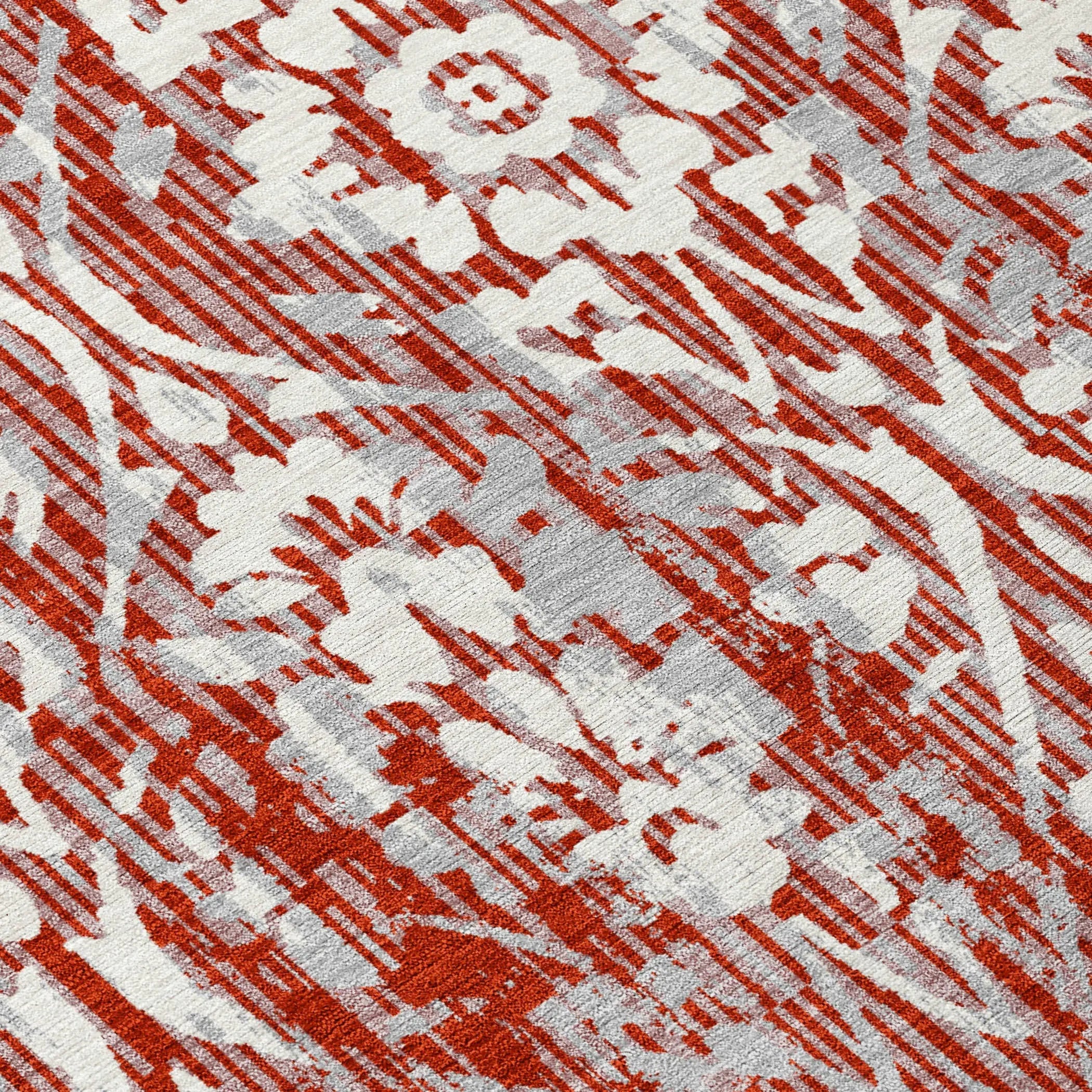 9' X 12' Red And Burgundy Damask Washable Indoor Outdoor Area Rug Homeroots Outdoor