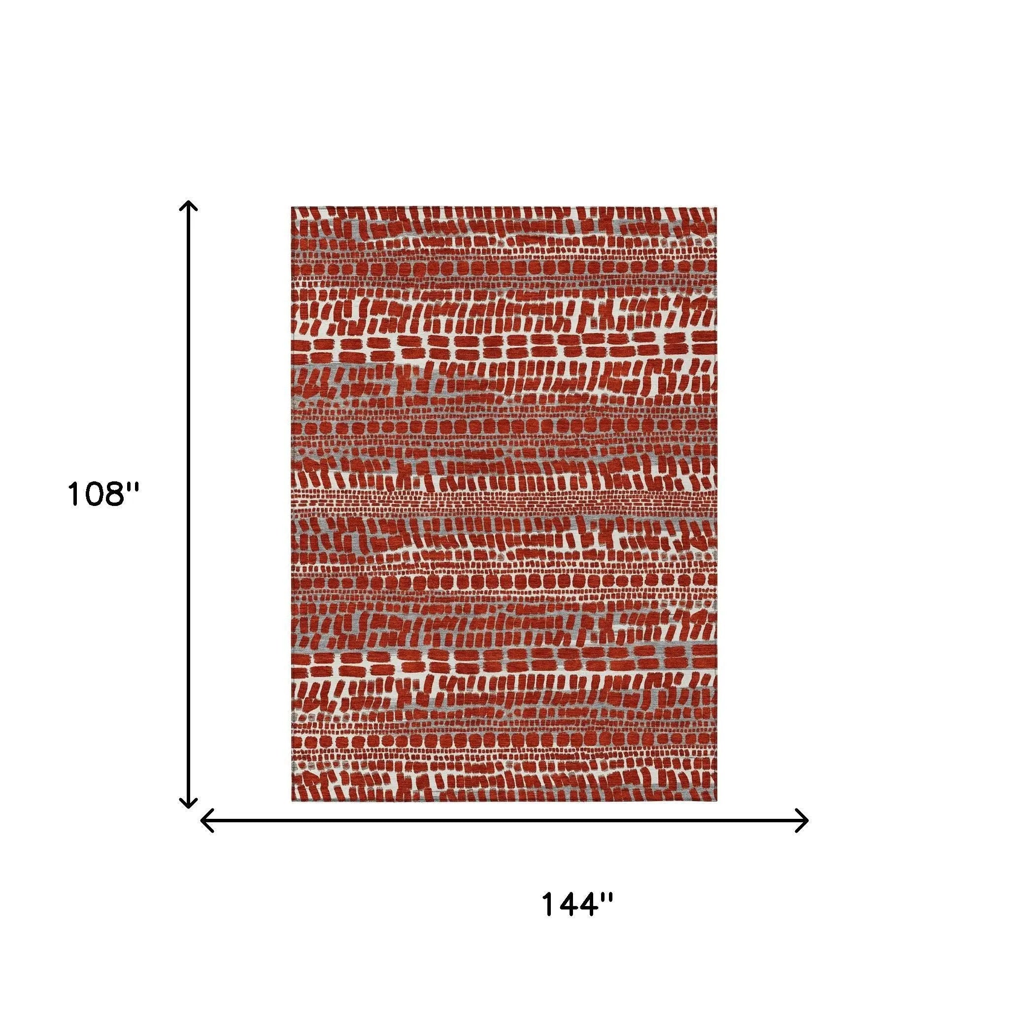 9' X 12' Red And Gray Abstract Washable Indoor Outdoor Area Rug Homeroots Outdoor