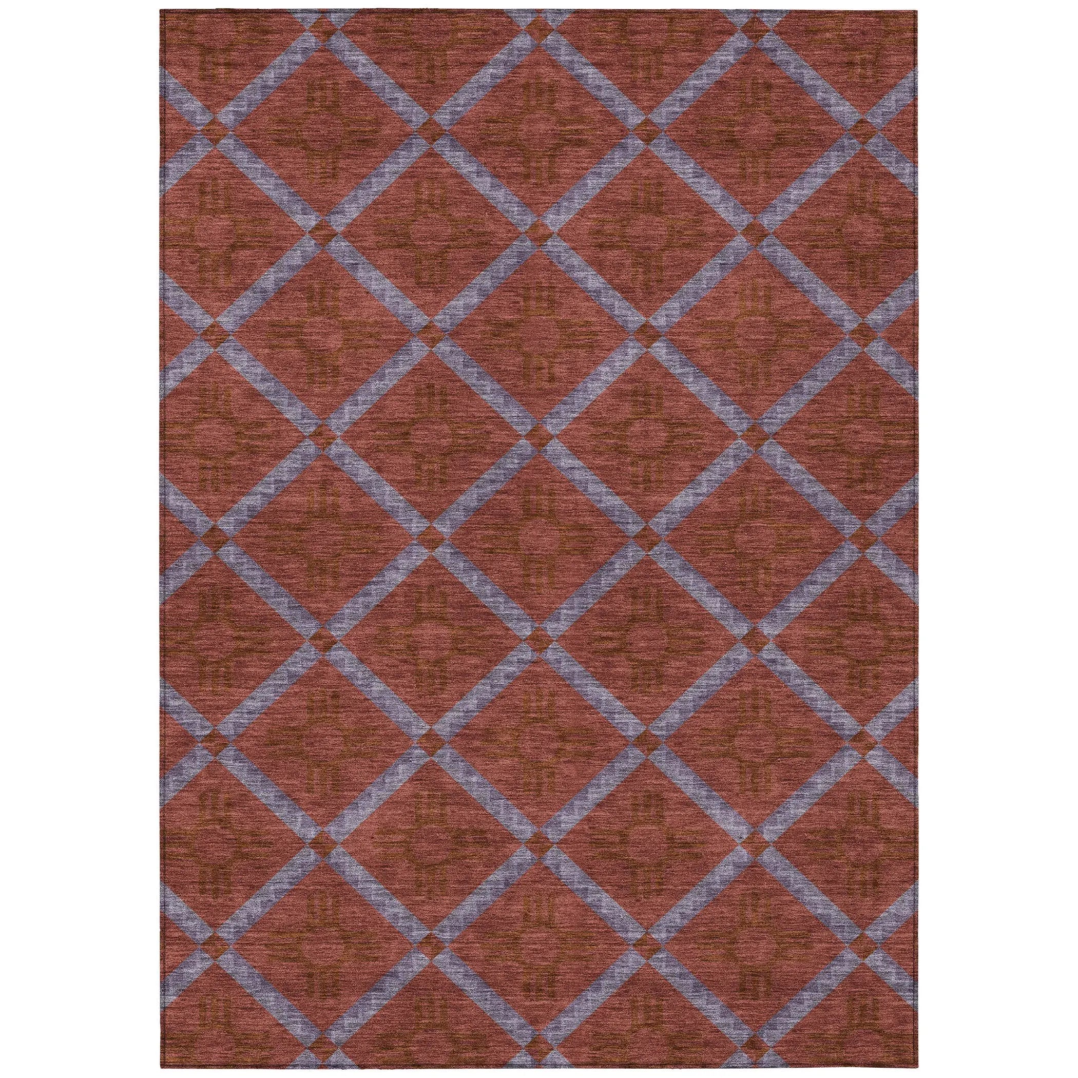 9' X 12' Red And Green Geometric Washable Indoor Outdoor Area Rug Homeroots Outdoor