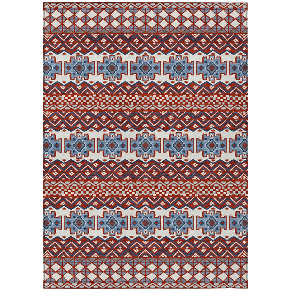 9' X 12' Red And Ivory Striped Washable Indoor Outdoor Area Rug Homeroots Outdoor
