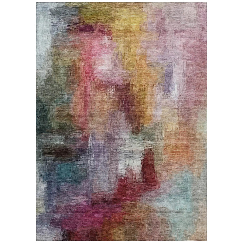 9' X 12' Red And Plum Abstract Washable Indoor Outdoor Area Rug Homeroots Outdoor