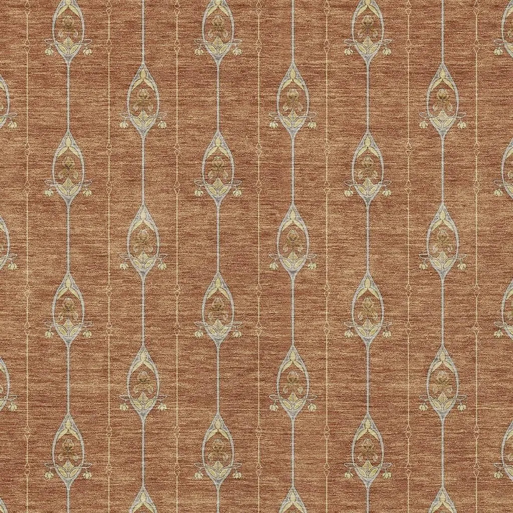 9' X 12' Rust And Linen Geometric Washable Indoor Outdoor Area Rug Homeroots Outdoor
