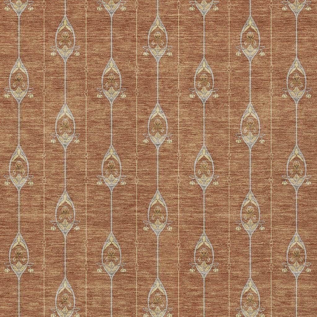 9' X 12' Rust And Linen Geometric Washable Indoor Outdoor Area Rug Homeroots Outdoor