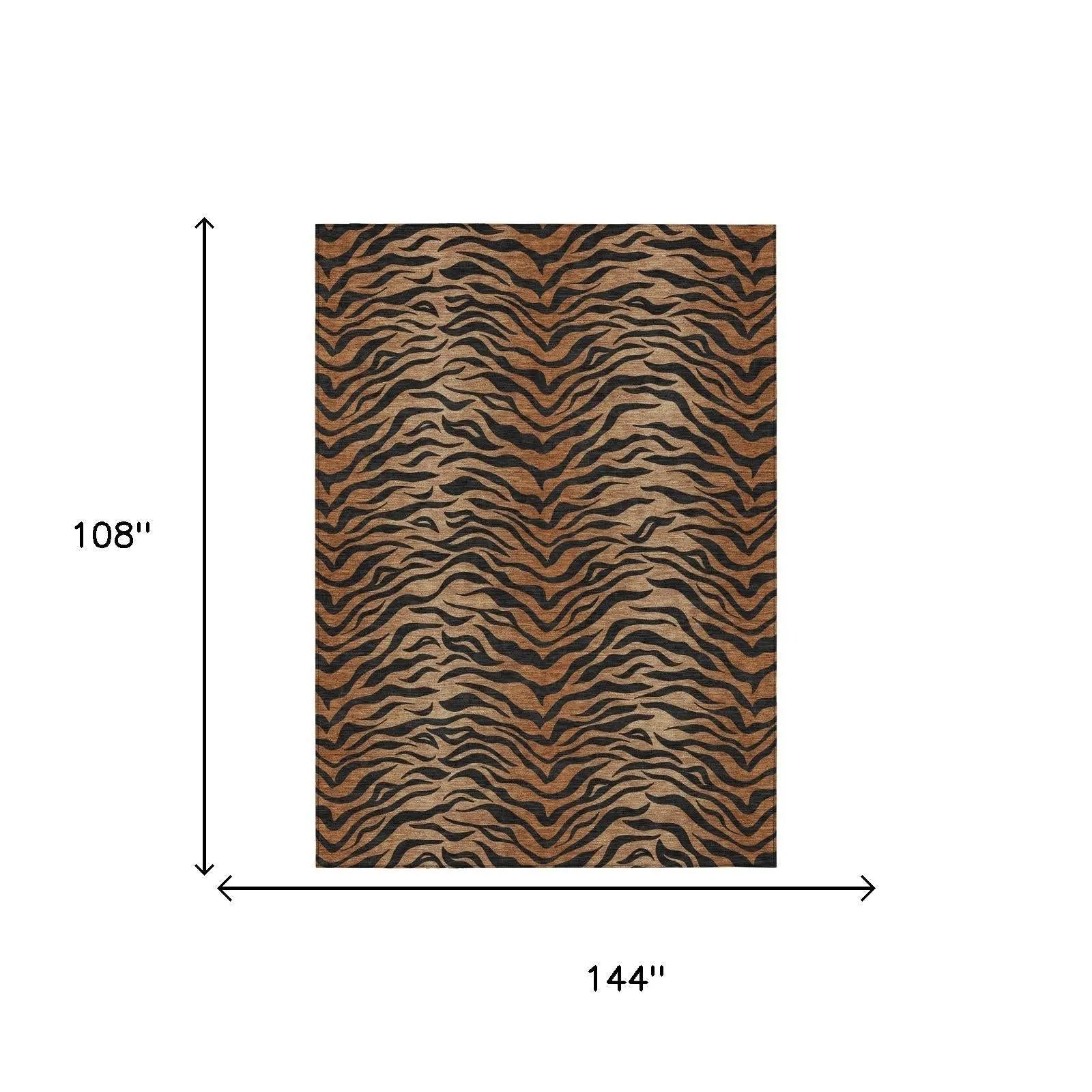 9' X 12' Rust And Orange Animal Print Washable Indoor Outdoor Area Rug Homeroots Outdoor