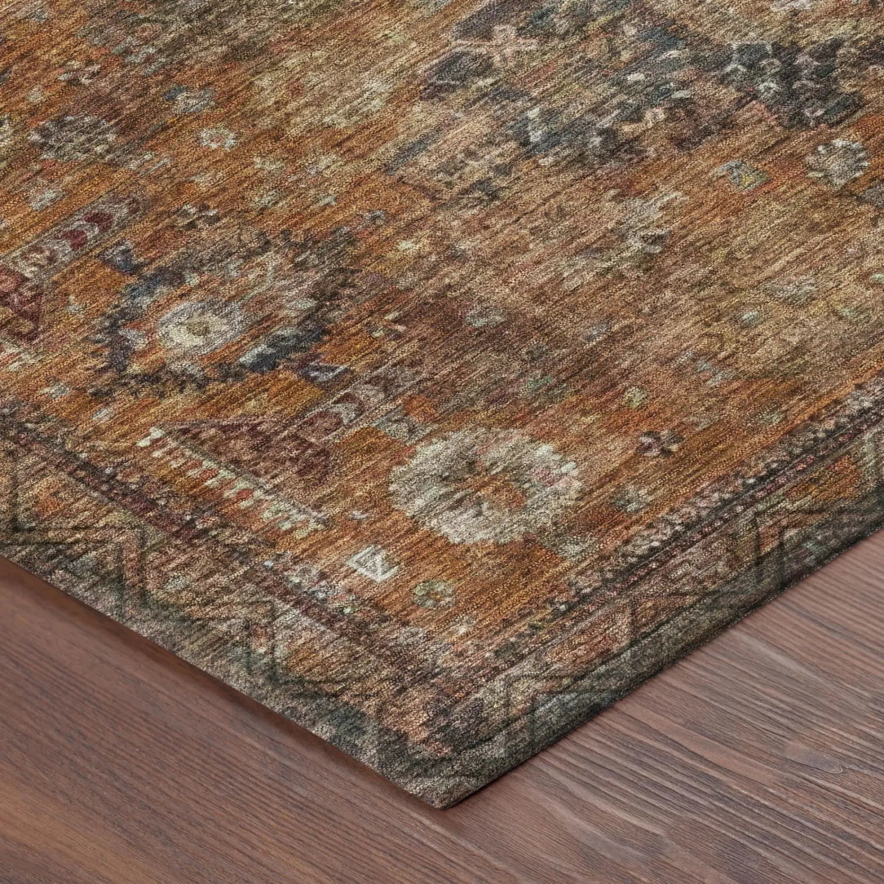 9' X 12' Rust And Orange Oriental Washable Indoor Outdoor Area Rug Homeroots Outdoor