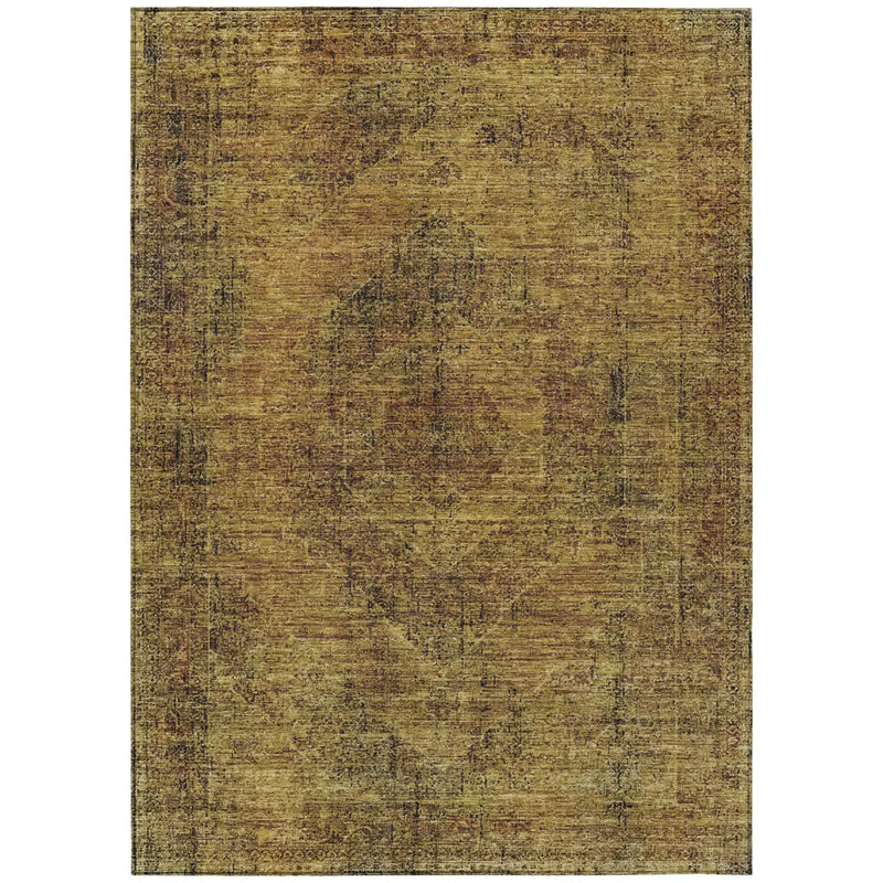 9' X 12' Rust And Orange Oriental Washable Indoor Outdoor Area Rug Homeroots Outdoor
