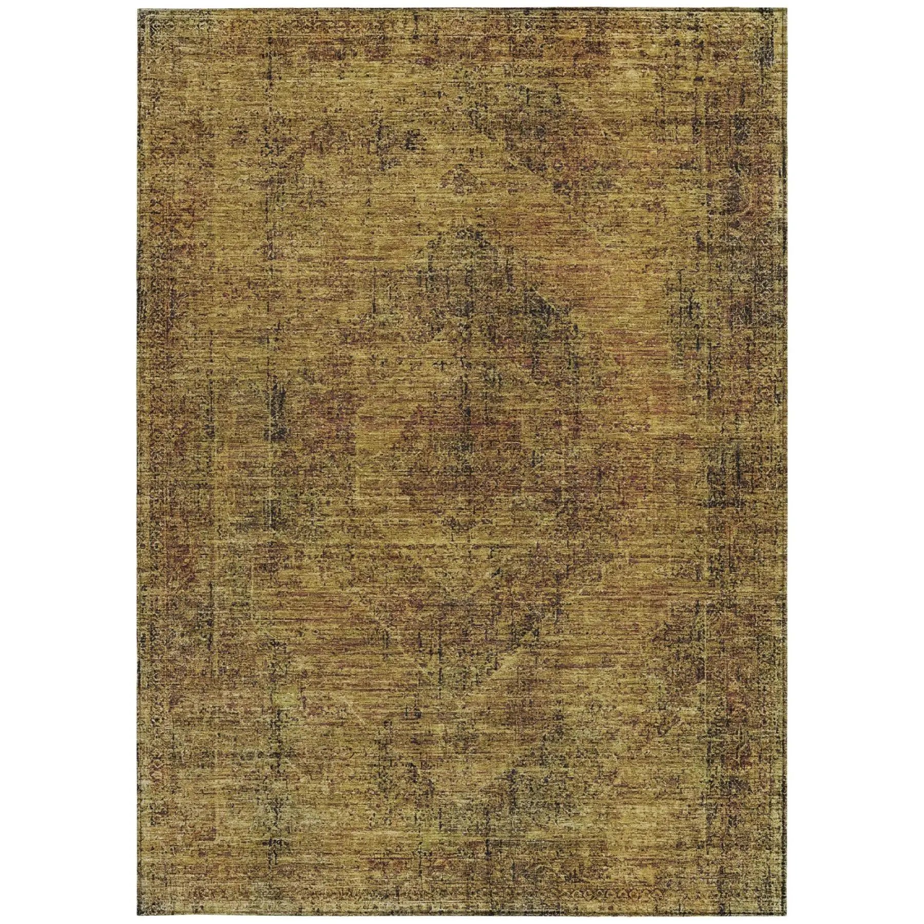 9' X 12' Rust And Orange Oriental Washable Indoor Outdoor Area Rug Homeroots Outdoor