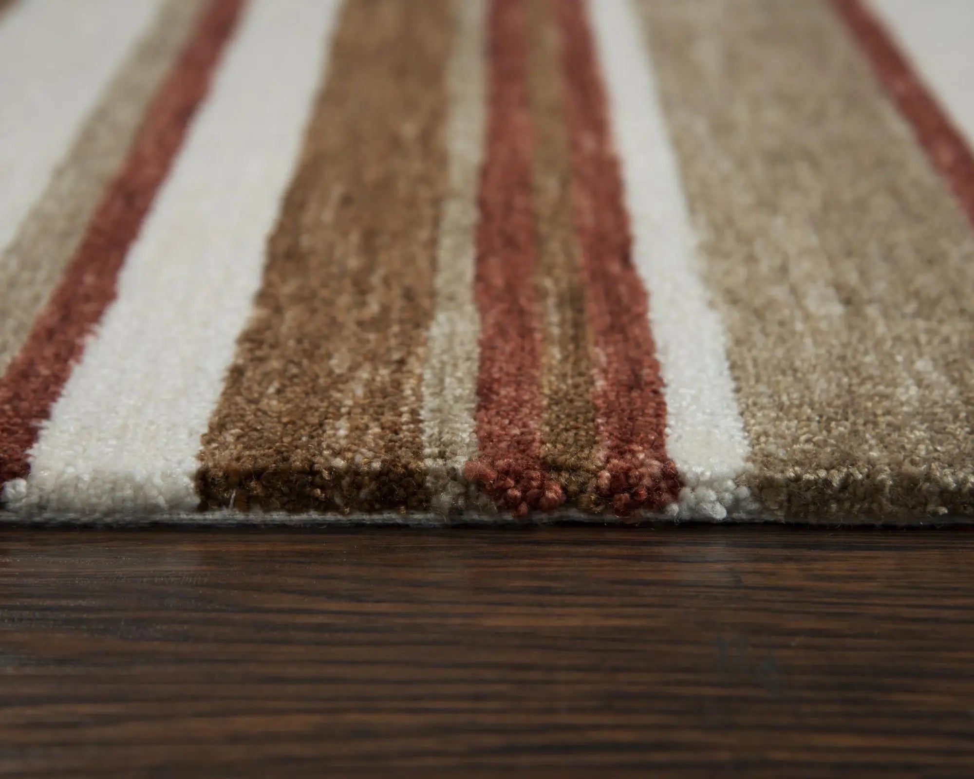 9' X 12' Rust Ivory And Beige Striped Hand Tufted Area Rug Homeroots Home Decor