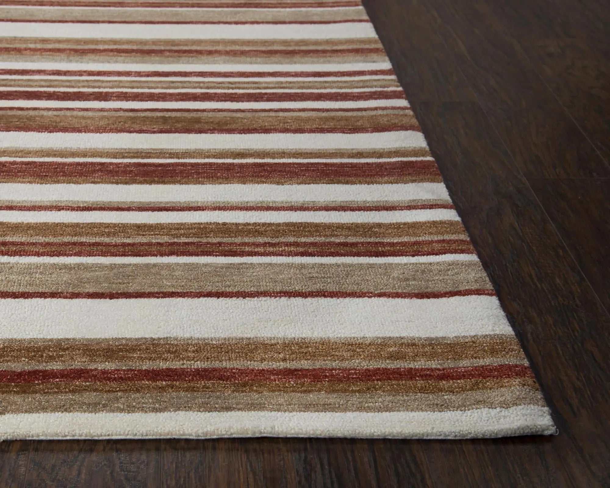 9' X 12' Rust Ivory And Beige Striped Hand Tufted Area Rug Homeroots Home Decor