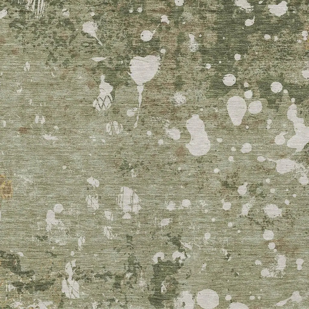 9' X 12' Sage And Beige Abstract Washable Indoor Outdoor Area Rug Homeroots Outdoor