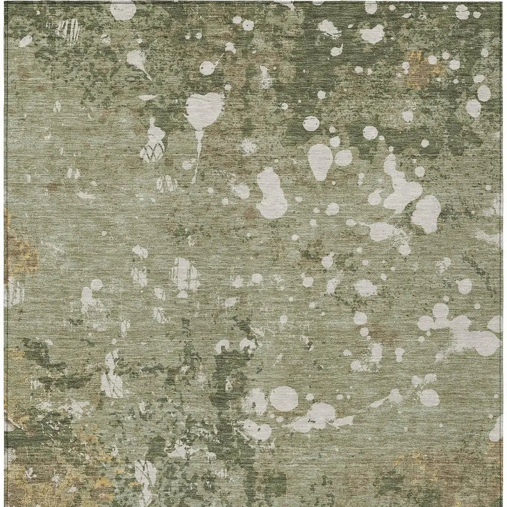 9' X 12' Sage And Beige Abstract Washable Indoor Outdoor Area Rug Homeroots Outdoor