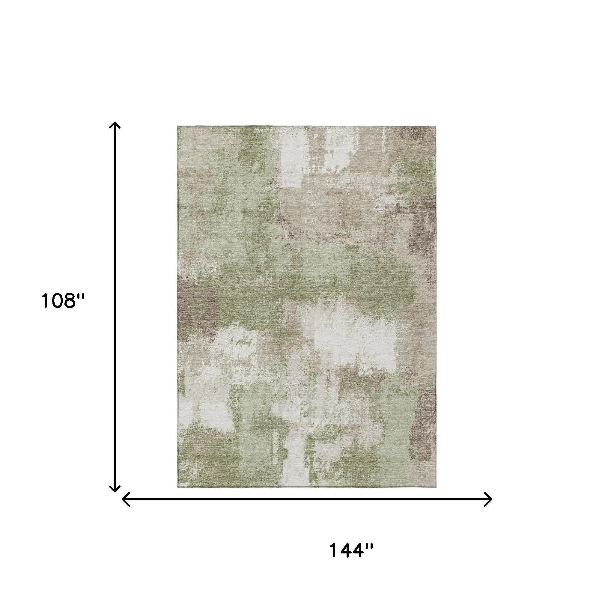 9' X 12' Sage And Green Abstract Washable Indoor Outdoor Area Rug Homeroots Outdoor