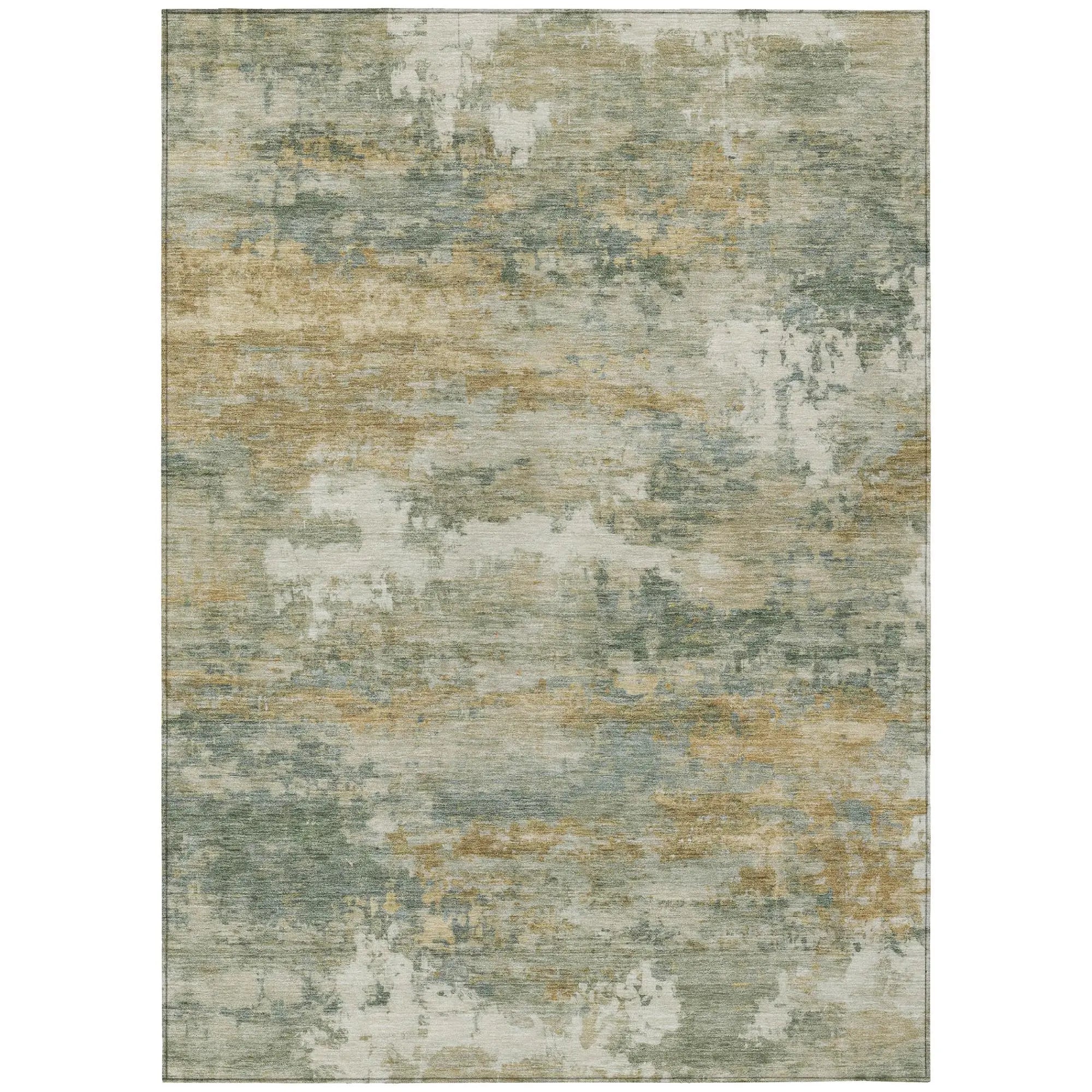 9' X 12' Sage And Green Abstract Washable Indoor Outdoor Area Rug Homeroots Outdoor
