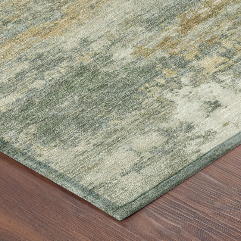 9' X 12' Sage And Green Abstract Washable Indoor Outdoor Area Rug Homeroots Outdoor