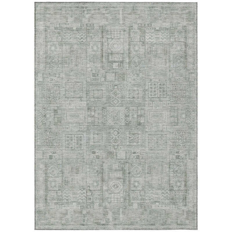 9' X 12' Sage And Green Oriental Washable Indoor Outdoor Area Rug Homeroots Outdoor