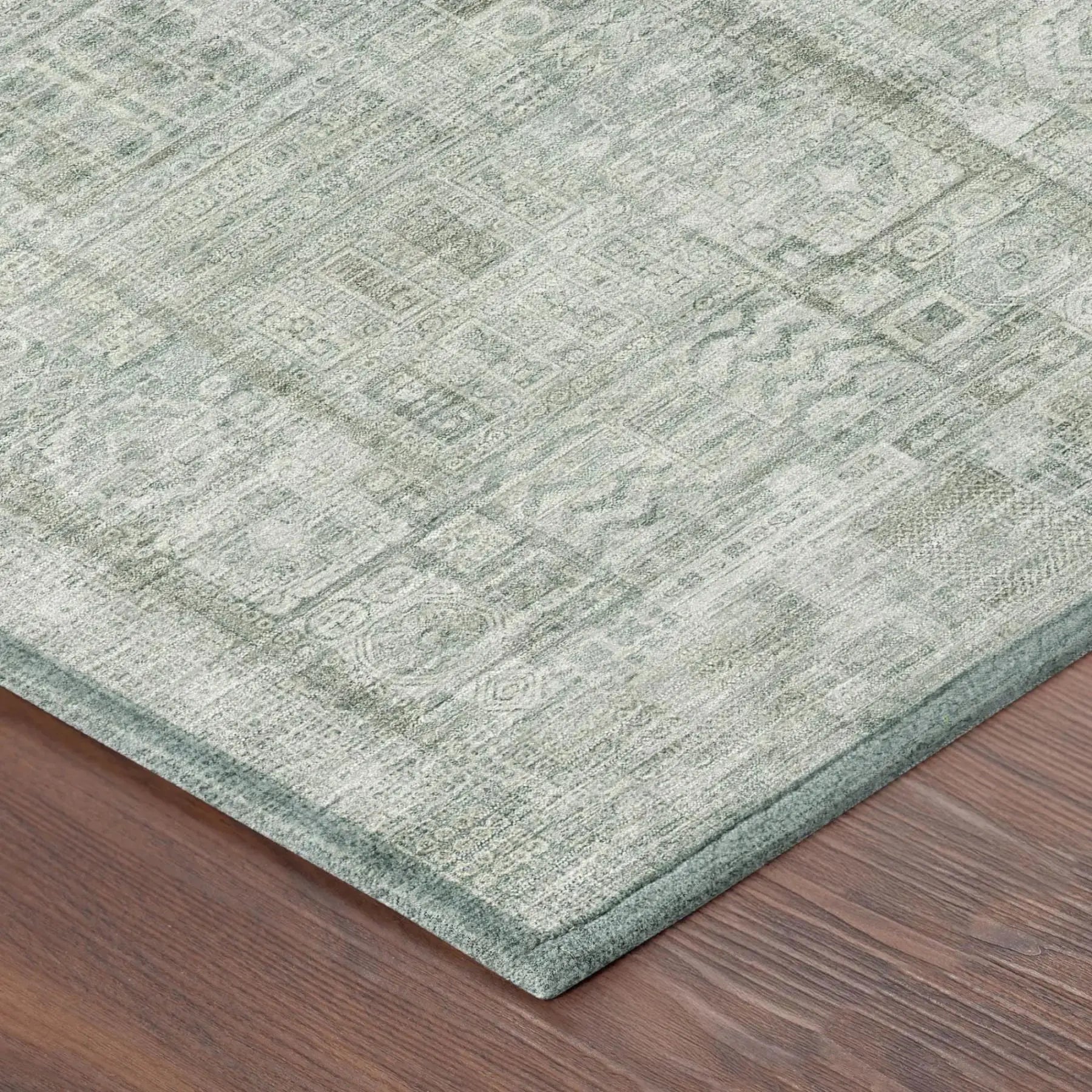 9' X 12' Sage And Green Oriental Washable Indoor Outdoor Area Rug Homeroots Outdoor