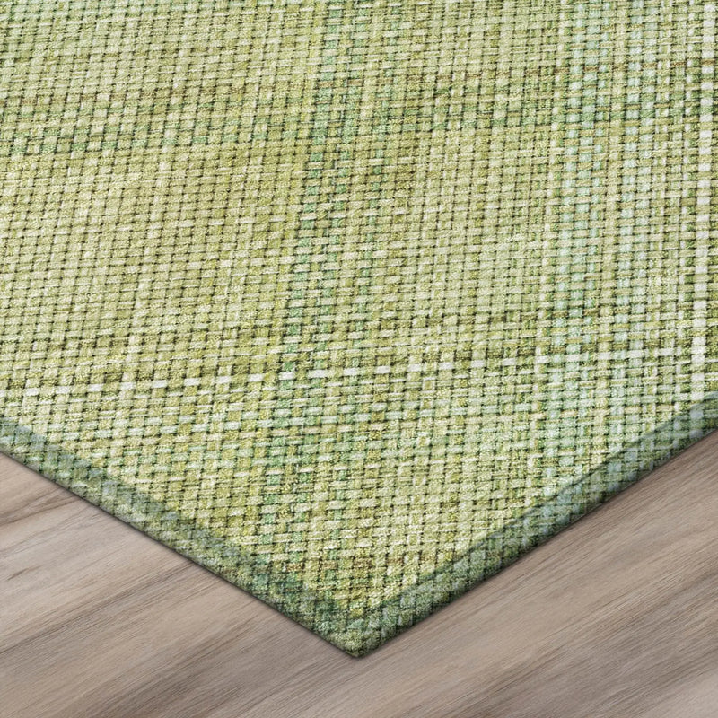 9' X 12' Sage And Green Plaid Washable Indoor Outdoor Area Rug Homeroots Outdoor