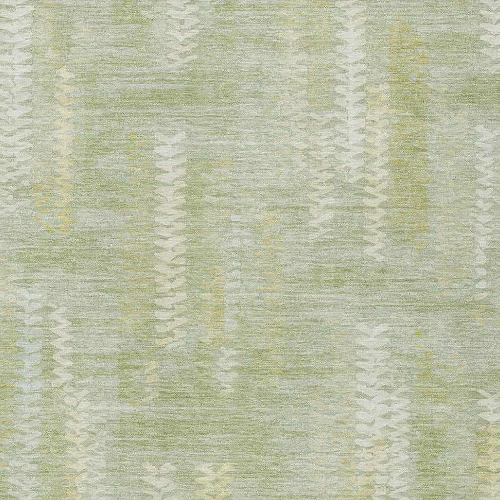 9' X 12' Sage And Green Striped Washable Indoor Outdoor Area Rug Homeroots Outdoor